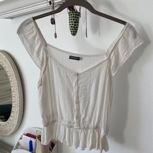 Dainty white cap sleeve top
